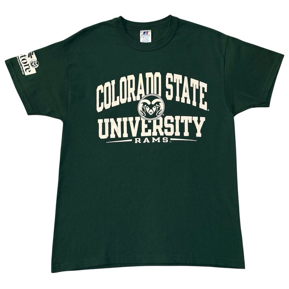 Vintage Colorado State Rams T‑Shirt NOS Russell Athletic NuBlend Medium Green